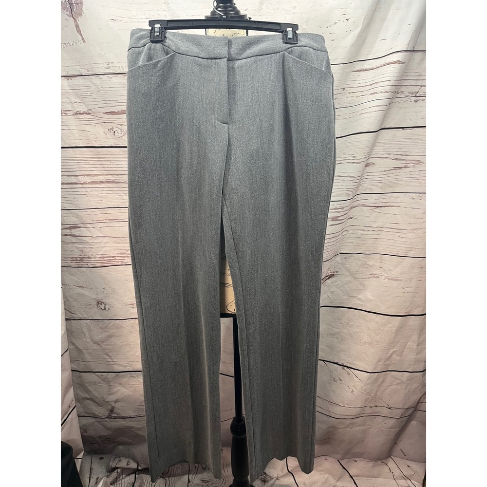 Anne Klein Womens Grey Straight Leg Dress Pants Size 8 Professional Trousers